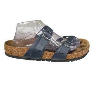 Birkenstock Unisex Mayari Blue Leather Sandals Size 41 M 8 W 10